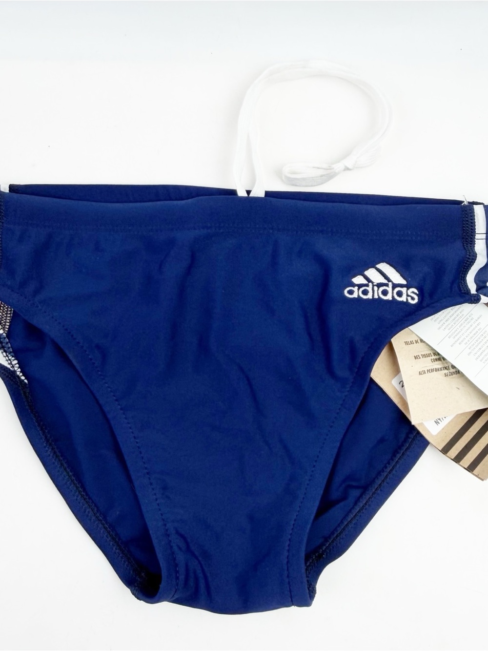 Adidas Swim Briefs Mens Blue Striped Water Polo Sports Beach Swim Size 30 NOS